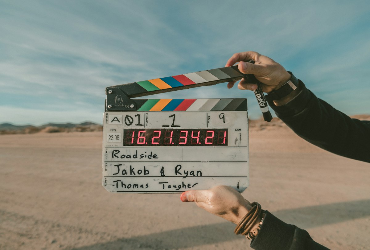 Cinema Film Production Clapperboard and Direction